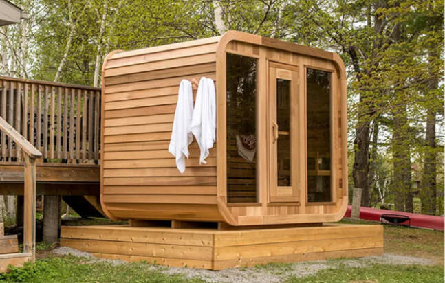 Smartmak Wood Outdoor Square Sauna Room